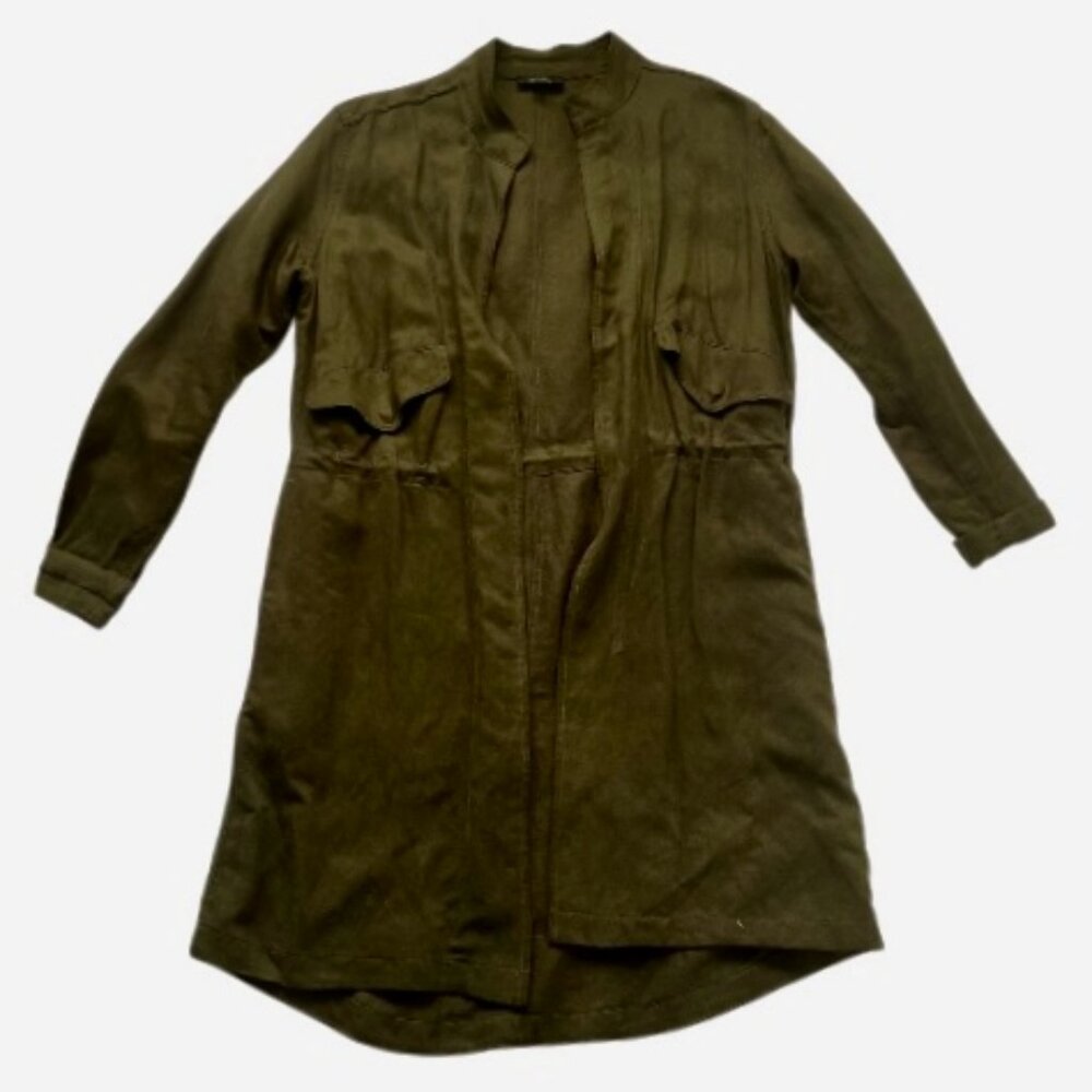 Aritzia Babaton Army Green Oversized Linen-Blend Coat – Women’s XXS (Fits to M)